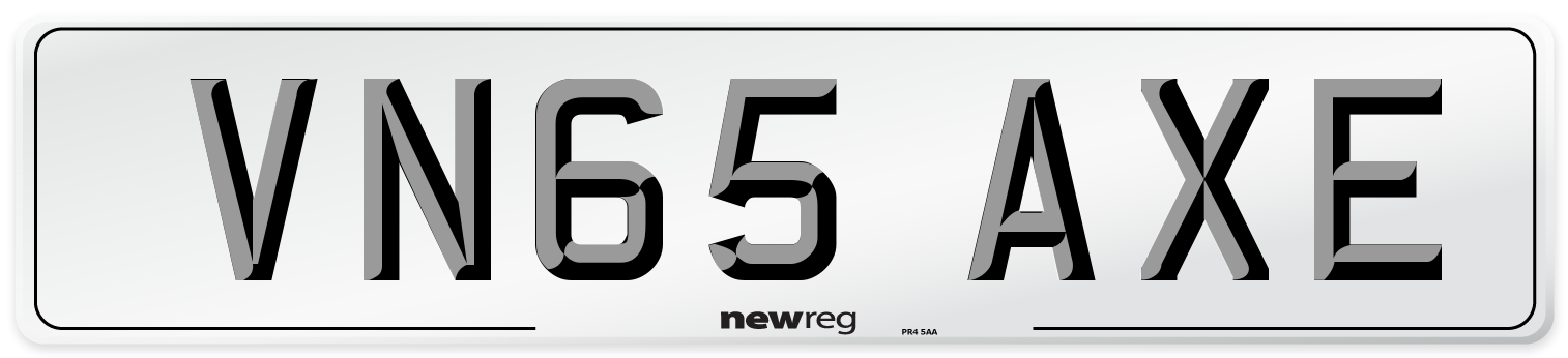 VN65 AXE Number Plate from New Reg